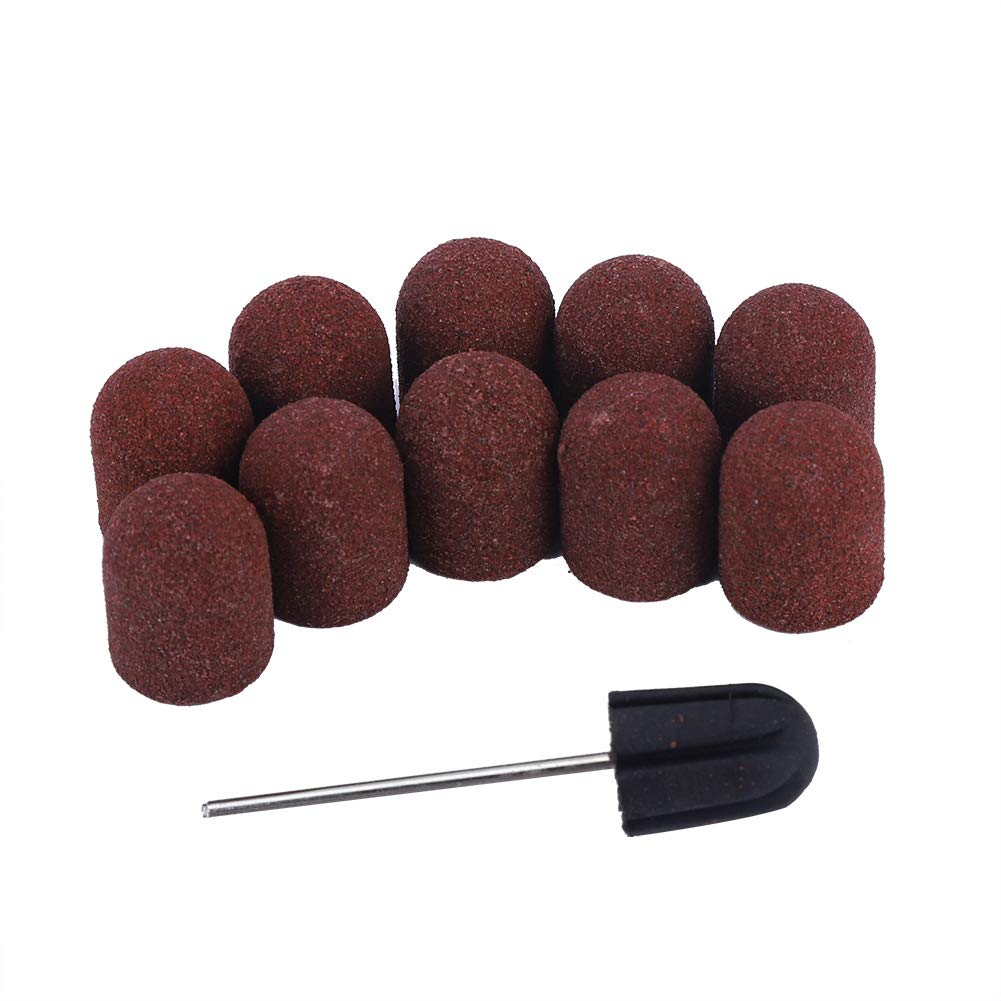 10pcs Maniküre Schleifkappe, Nagel Dedicated Kopf Schleifen Kappe Polierer Sand Pediküre Werkzeug mit Sandschaft