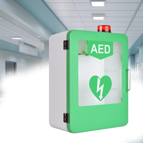 AED-Defibrillator-Wandschrank Mit Alarm, Erste-Hilfe-Schrank, Einstellbare Trennwandposition, Doppelschaltersteuerung, Passend Für Die Meisten