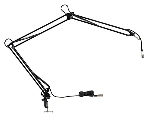 Pronomic Mikrofonarm mit Tischklemme, schwarz (Robuste Ausführung, Armlänge komplett ausgestreckt: 1,50 m, Mikrofonanschluß 5/8", inkl. stabiler Tischklemme, 4,70 m Kabel mit XLR-Steckern)