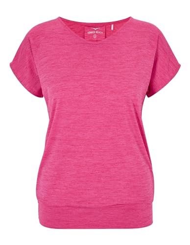 Venice Beach Sport-T-Shirt für Damen mit lässiger Schnittform und V-Ausschnitt Sui XXL, Virtual pink