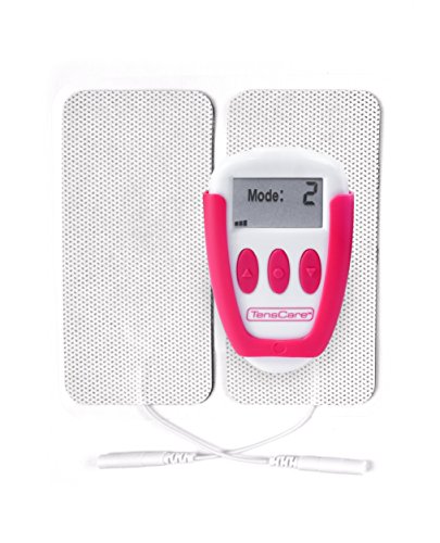 TensCare Ova+ Schmerzlinderung bei Menstruationsbeschwerden. 4 Modi mit und 2 Wiederverwendbare Elektrodenpads, USB Aufladbar White/Pink
