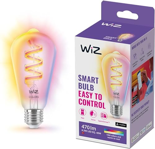 WiZ ST64 LED Lampe Tunable White & Color, dimmbar, 16 Mio. Farben, smarte Steuerung per App/Stimme über WLAN