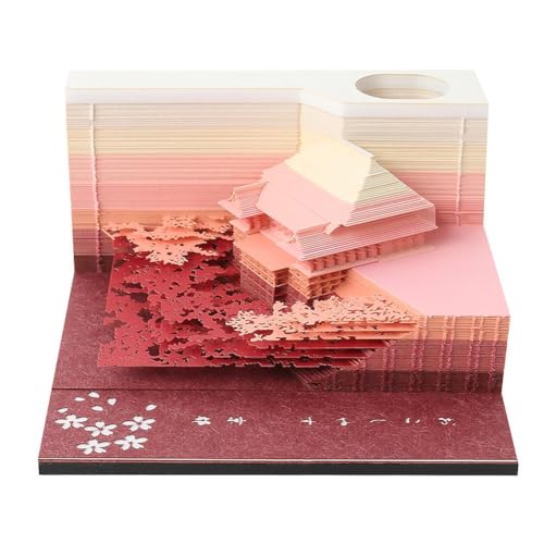 3D Notizblock Mini Retro Bogen Pavillon Memo Pad Haftnotizen T2P1 Jahr Geschenke Neu