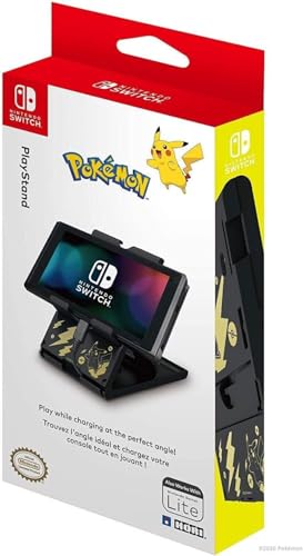 HORI PlayStand (Pokémon: Pikachu Schwarz & Gold) Faltbarer Ständer für Nintendo Switch - Offiziell Lizenziert