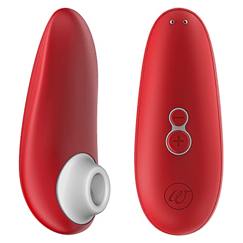 Womanizer Starlet 2 Auflege-Vibrator inklusive Gleitgel, Klitoris-Sauger mit 4 Intensitätsstufen, klein und leise wasserdicht, Cherry Red