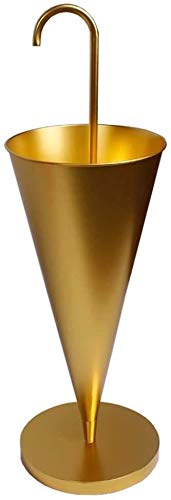 Schirmständer Multifunktions-Ablageständer freistehend Bracket Metall Anti-Rost-Regenschirm-Art-Rahmen (Color : Gold)