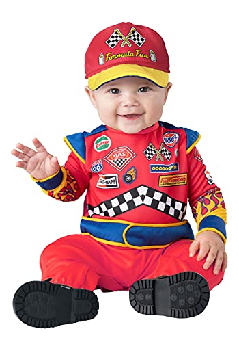 Generique - Rennfahrer Babykostüm Overall für Kleinkinder Rennsport rot-bunt - 74/80 (12-18 Monate)
