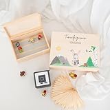 wunderwunsch - Personalisierte Tonie Kiste für Kinderzimmer - Magnetische Erinnerungskiste für Toniebox & Figuren (M | Stülpdeckel,Hase)