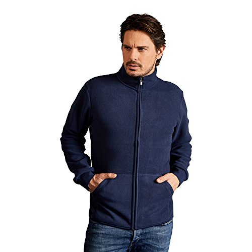 Promodoro Doppel-Fleece Jacke Herren, L, Marineblau-Dunkelgrau