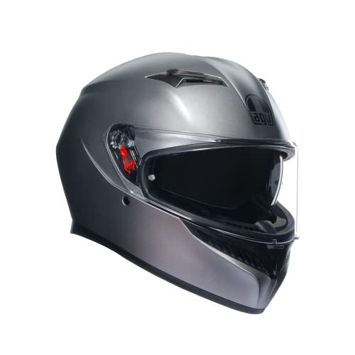 AGV K3 ECE 22-06 Mono, Motorrad Integralhelm ECE 22-06 mit Sonnenblende, Matt Grau, L