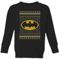 DC Batman Knit Kinder Weihnachtspullover - Schwarz - 7-8 Jahre - Schwarz