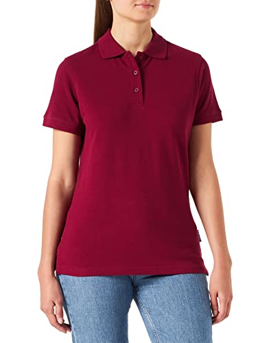 HRM Damen Heavy Polo, bordeaux, Gr. 5XL I Premium Polo-Shirt Damen aus 100% Baumwolle I Basic Polohemd bis 60°C waschbar I Hochwertige & nachhaltige Damen-Oberteile I Workwear