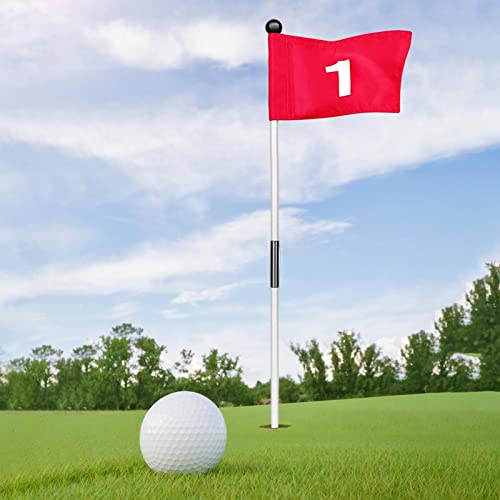 Golf Flag Set, Putting-übungsgrünflaggenstock Loch Cup Set, Golffahne Mit Golfloch,Abnehmbares Golf-Putting Professional Golf Flagge