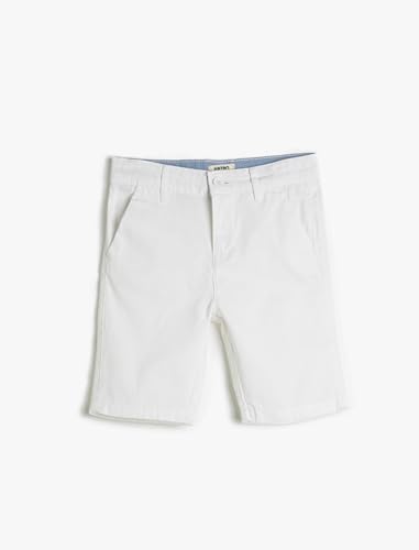 Koton Jungen Chino Cotton Basic Shorts, White (000), 11-12 Jahre EU