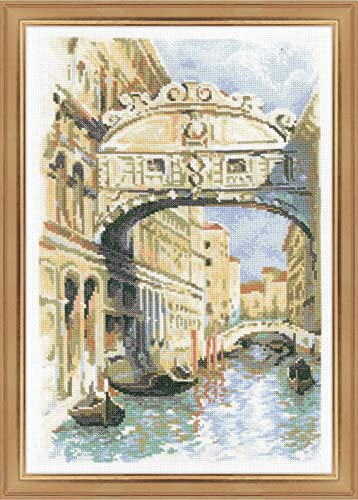 Riolis Venice. Bridge of Sighs Cross Stitch kit, Baumwolle, Multi-Color, 26 x 38 x 0,1 cm