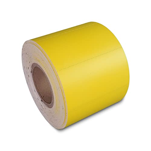 1 Rolle Thermo-Eco Kartonetiketten gelb auf Rolle 38x70 mm | Regaletiketten mit Perforation | für Thermodirektdrucker |HUTNER