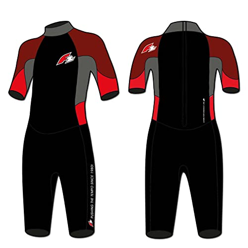 F2 Rebel Shorty | Kite Wake Windsurf | Neoprenanzug S - XXL (XL, Black/Red)