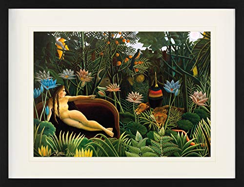 1art1 Henri Rousseau - Der Traum, 1910 Gerahmtes Poster Für Fans Und Sammler 80 x 60 cm