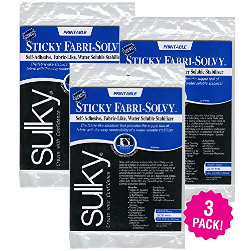 Sulky Sticky Fabri-Solvy Stabilizer 8.5"X11" 12pcs 3/Pk-
