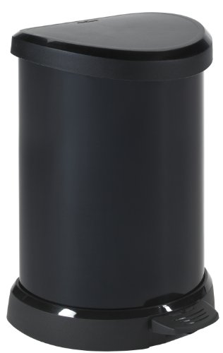Curver Deco Bin METALLIC'S 15 L, schwarz/schwarz metallic, 30,3 x 26,8 x 44,8 cm
