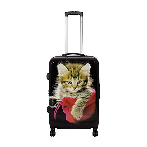 Trendyshop365 Polycarbonat Reisekoffer Trolley Hartschale - Design Katze Kätzchen Cat (Citykoffer)