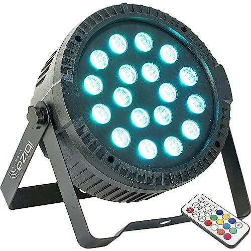 IBIZA THINPAR-18X1RGB LED PAR Scheinwerfer Disco DJ Party Club Effekt Floorspot Effektlicht Fernbedienung DMX Stroboskop