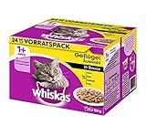 Whiskas 1+ Katzenfutter Geflügelauswahl in Sauce, 48 Beutel (2 x 24 x 100 g)
