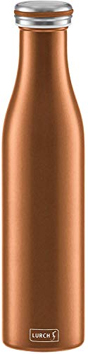 Lurch 240927 Thermoflasche Thermo-Flasche für heiße und kalte Getränke aus Doppelwandigem Edelstahl, 0,75l, 750 milliliters, Bronze-metallic