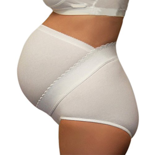 Premamy - Mantel Postpartale für Mutterschaft, Modell mit unterstützung für den Bauch, Zwei-Wege-Stretch-Baumwolle, Modell für die Schwangerschaft - Weiß - IV (M)