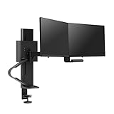 ERGOTRON TRACE Dual Monitorhalterung in Schwarz - Monitor Tischhalterung mit patentierter CF-Technologie für 2 Bildschirme bis 27 Zoll, 27.9cm Höhenverstellung, VESA Standard und 15 Jahre Garantie