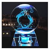 FIMAGO 3D-Kristallkugel mit LED-Basis, Nachtlicht für Heimdekoration, Romantisches Geschenk für Freundin, Ehefrau, Mutter, Frauen zum Valentinstag, Geburtstag, Erntedankfest, Jahrestag