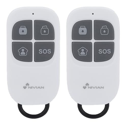 Nivian -Drahtlose Fernbedienung kompatibel mit Nivian Alarmen - Mehrere Funktionen zur Verwaltung des Alarmsystems (bewaffnet, demontiert, teilweise bewaffnet, SOS-Signal)