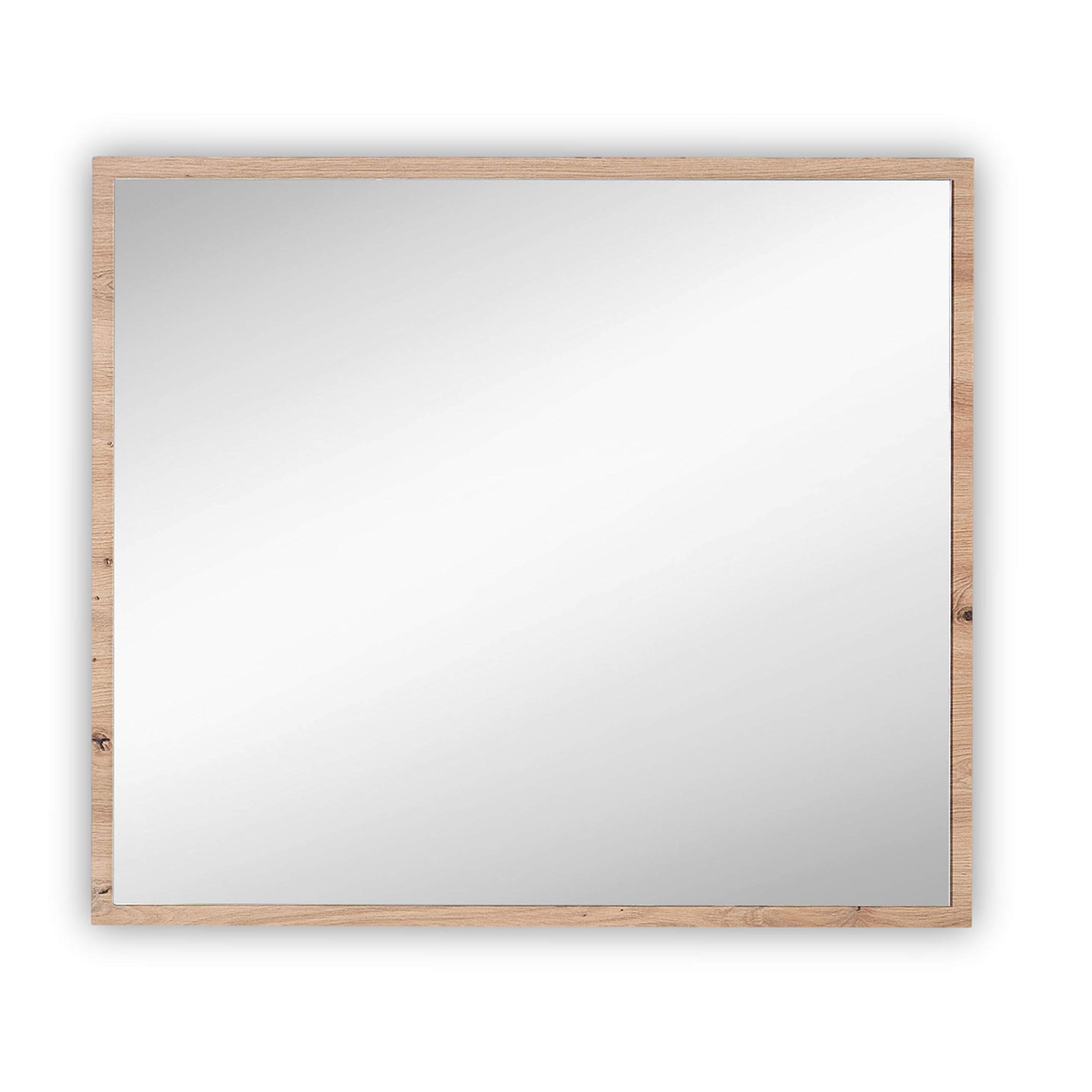 Stella Trading MEMPHIS Moderner Wandspiegel in Artisan Eiche Optik - hochwertiger Spiegel für Flur & Garderobe - 80 x 70 x 2 cm (B/H/T)