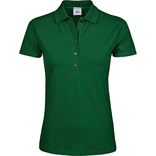 Tee Jays Damen Luxury Stretch Polo-Shirt, Kurzarm (L) (Tannengrün)