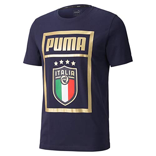 PUMA Herren FIGC DNA Shirt, Peacoat/Team Gold, L