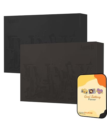 Agust D (BTS Sugar) D-DAY Album [VERSION 01+VERSION 02 Set]+Pre Order Benefits+BolsVos Exclusive K-POP Inspired Digital Merches (Goal Setting Planner, Sticker Pack)