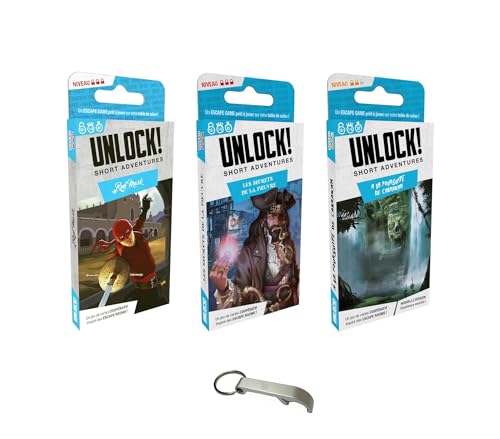 Set mit 3 Unlock-Shorts Adventures Französische Version Red Mask + Die Geheimnisse des Oktopus + ein Verfolgung von Cabrakan + 1 Decap Blumie(Maske + Oktopus + Cabrakan)