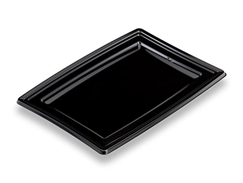 GUILLIN plc280 N Karton Servierboden festliches rechteckig, Kunststoff, schwarz, 27,5 x 19 x 8 cm
