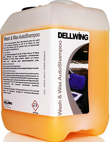 DELLWING Wash & Wax Autoshampoo 25 L - Hochprofessionelles Shampoo für Ihren Wagen - Verdünnbar bis 1:200 - Schöner, tiefer Glanz mit Abperlverhalten