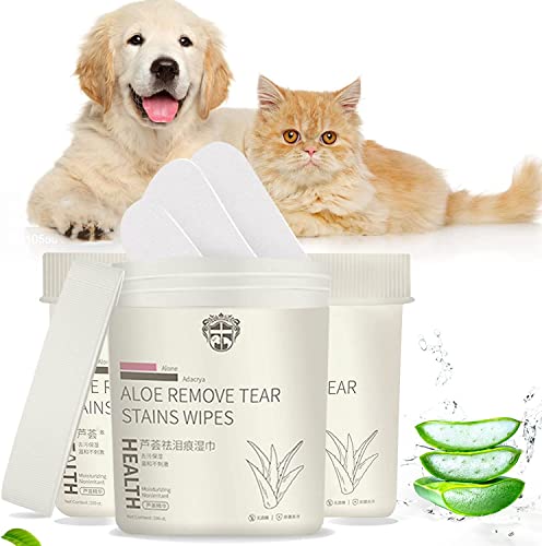 JIAWEIIY Dog Eye Wipes, Pet Tear Stain Wipes, Dog Eye Wipes Tear Stain Remover, Aloe Remove Pet Tear Stain Wipes (300)