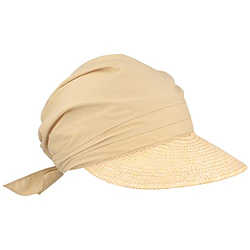 Seeberger Damen Sonnenhut Stroh-/Stoffcap, Einfarbig, Gr. one Size, Beige (leinen 93)