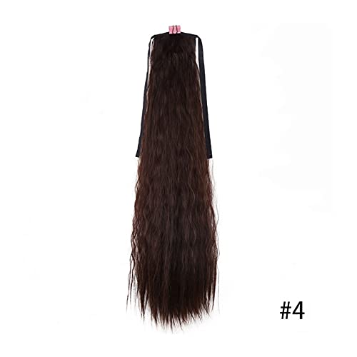 Perücke 24 Zoll Kordelzug Afro Pferdeschwanz Synthetische Clip in Haarverlängerungen Lange lockige Pferdeschwanz Wrap um Frauen Haarteil für Party (Color : 4)