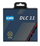 KMC Unisex – Erwachsene 12NR DLC Black DLC11 11-Fach Kette 1/2" x11/128, 118 Glieder, schwarz-rot