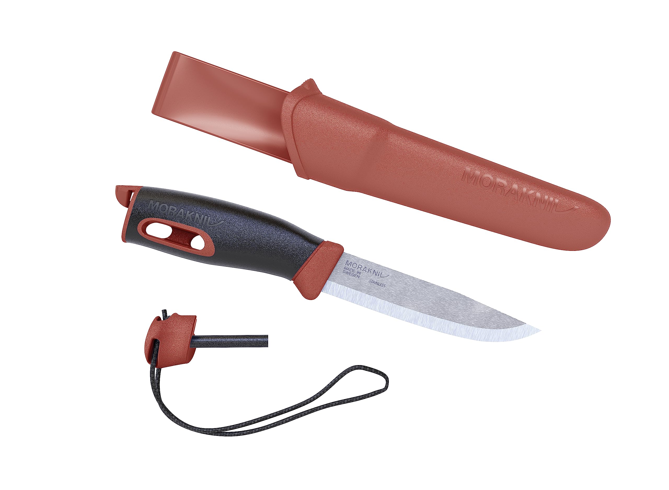 Morakniv Rouge MorakAuswahl Companion Spark Rot-Messer, Fester Griff, 104 mm, Lame : 104mm