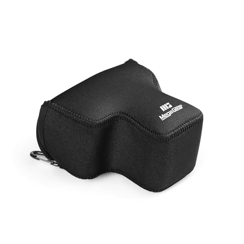 MegaGear Neoprene Kameratasche für Fujifilm X-S20 (18-55mm) - Stilvolle und Schützende Digitale Fotografie-Tasche (Schwarz)