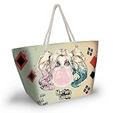 Harley Quinn Mad Love-Soleil Strandtasche, Beige, 52 x 37 cm