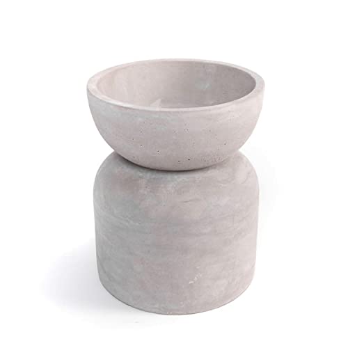 CIAL LAMA Blumentopf für Zement, rustikaler Stil, elegant, Grau, Weiß, 20 cm