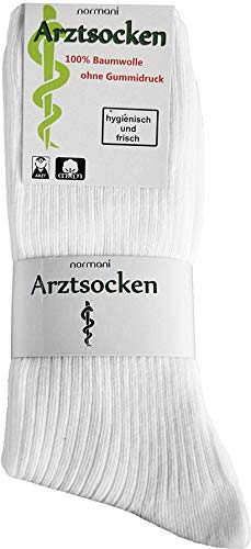 normani 20 Paar Herren Socken aus Reiner Baumwolle - klimaregulierend und atmungsaktiv Farbe Weiß Größe 43-46