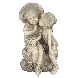 Design Toscano Küssende Kinder Statue mit Junge und Mädchen, Maße: 21.5 x 19 x 35.5 cm 1 kg