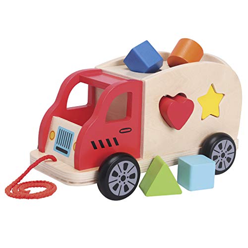 New Classic Toys - 10564 - Ziehund Sortierspiel Auto mit 6 Formen